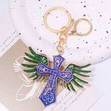 1PC Creative Rhinestone Cross Pendant Keychain Metal Car Hanger Small Gift Business Gift Hot Selling Style - B - View 31