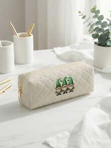 St. Patrick's Day Leprechaun Pattern Cosmetic Bag, Lightweight Zipper Makeup Pouch, Pencil Case, Classic Style Pen Bag, Suitable For School/Students/Back To School Season - Multicolor - View 4