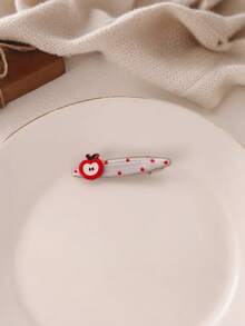 8件套波点心形鸭嘴夹、红色蝴蝶结发夹、多功能刘海夹，适合女孩 - 紅色 - 查看 4