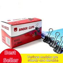 1盒[12个/盒]办公用品大号回形针，财务账户夹，燕尾夹，票据夹，文件票据夹，文件夹，试卷夹，大号回形针，文具黑盒，大号活页夹，适用于办公室、家庭和学校，可快速装订文件组，并封住冷冻蔬菜和土豆袋；大号、中号、小号，燕尾蝴蝶夹，反尾夹，长尾夹，回形针 - 多色 - 查看 3