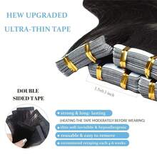 20Pcs Body Wave Invisible Tape In Hair Extension Real Human Hair Skin Weft Adhesive Tape In Extensions For Women 16-26inch - Natural Black - View 4