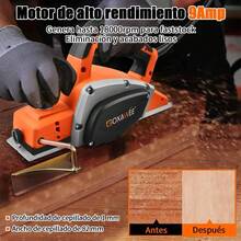 Cepilladora Eléctrica de Madera Goxawee 1050W 18000 Rpm, Corte Ajustable 0-2mm x 82mm, Lijado Desbaste Pulido, Portátil para Carpintería DIY, Compatible con Cuchillas G5289 + Accesorios Completos - Tipo de Enchufe B USA (110-127V) - Ver 5