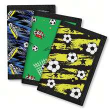 足球图案三折钱包，理想的礼物之选 - 彩色 - 查看 1