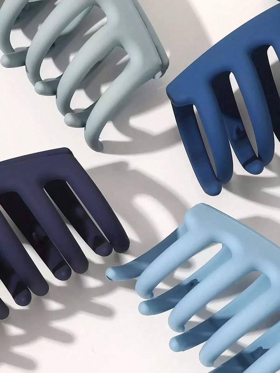 1pc Random Solid Hair Claw For Daily Casual Outing Wear Dopamine Claw Clips Hair Clips Hair Jaw Clip Hair Clamps Hair Clutch Hair Catcher Clip, School Stuff, College Fall Winter Hair Accessories For Women For Vacation Outfits Woman - 彩色 - 查看 1