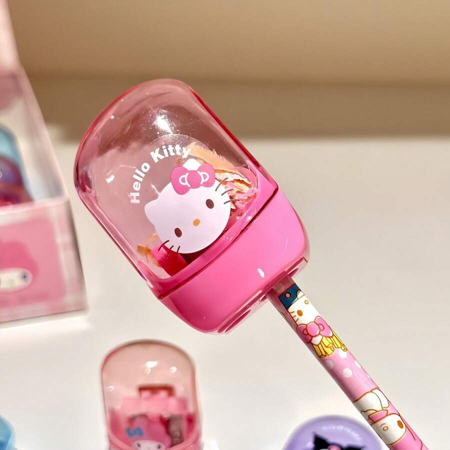 Sanrio Double Hole Pencil Sharpener, Shaped Pencil Sharpener With Large & Small Holes, Dual-Use Pencil Sharpener Stationery - Pencil Sharpener - View 1