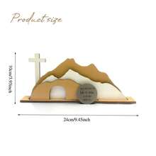 18cm Wooden Empty Tomb And Cross Scene, With Bible Verse "He Has Risen", Home Decor Church Holiday Gift - Easter - View 10
