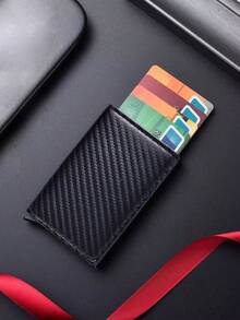 RFID Aluminum Box PU Leather Men's Wallet With Card Holder, Designer Anti-Theft Wallet - Multicolor - View 4