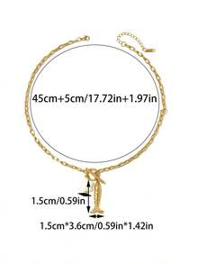 Mazuer 1件18K镀金街头风鱼形白花吊坠可调节OT扣项链，不锈钢粗链颈链，女士音乐节日常佩戴派对礼物 - 魚&白花 - 查看 4