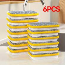 12/6/3/1 piezas Esponja para lavar platos de cocina, Estropajo no rayante, Esponja de limpieza de doble cara, Almohadilla de limpieza, Esponja para platos de cocina, Suministros de limpieza, Herramientas de limpieza - Multicolor - Ver 12
