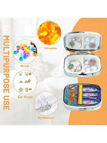 1个金属药盒，便携式药品收纳盒，旅行药盒，钱包配件 - 独特礼物，旅行药品收纳盒 - 彩色 - 查看 7