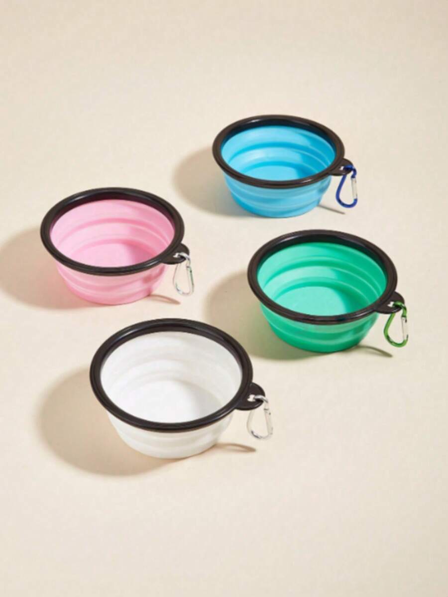1pc 350ml Pet Outdoor Water And Food Dual-Use Portable Foldable Bowl (Random Style) - Multicolor - View 1