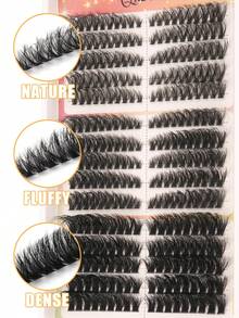 Lina 单簇假睫毛，浓密蓬松 D 卷度分段式 DIY 卡通眼妆，大容量簇状睫毛，适合新手日常及派对场合的礼品套装 - DD - 查看 6