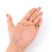 1pc New Fashion Initial An Arrow Through The Heart Pendant Golden Stainless Steel Lip Chain Necklaces For Women - Yellow Gold - View 3