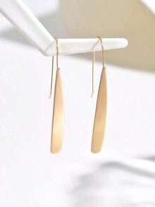 1 Pair Women's Fashion Geometric Rectangular Shiny Earrings, Versatile For Daily And Casual Wear, Fashionable Accessories - 1 cặp - Xem 2