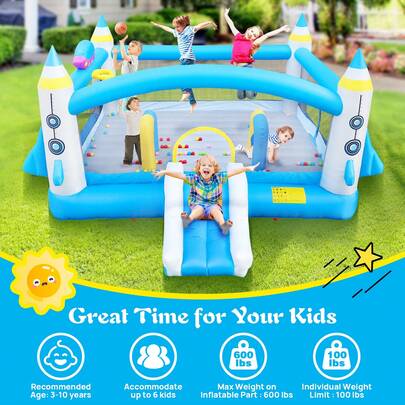 ✨For Kids,Cool Summer Day|Space Rocket-Themed Inflatable Water Slide And Trampoline, With Ball Pit,Basketball Rim|Birthday Party Gifts(2026 Enhanced Design)|Suitable For Indoor And Outdoor Activities|Christmas & Halloween Gift|Newly Upgraded Thickened Edition|Suitable For Indoor And Outdoor Activities|Limited Quantity|Slide For Kids Ages 3+ | Party Favors For Kids Boys And Girls |Children's Day Gift| Heartwarming Thanksgiving Gift|Christmas Eve|Home Essentials From You NEED|New Year's Eve|Made Me Buy It: Must-Haves To Stock Up On|Love You More,Love Yourself,Gift For Mom/Friend,Love Collection,Valentine's Drop,Galentine's Day,Gift For Him/Her,Anniversary Gift,Date Night|Women's History Month, International Women's Day, IWD2026, Embrace Equity✨