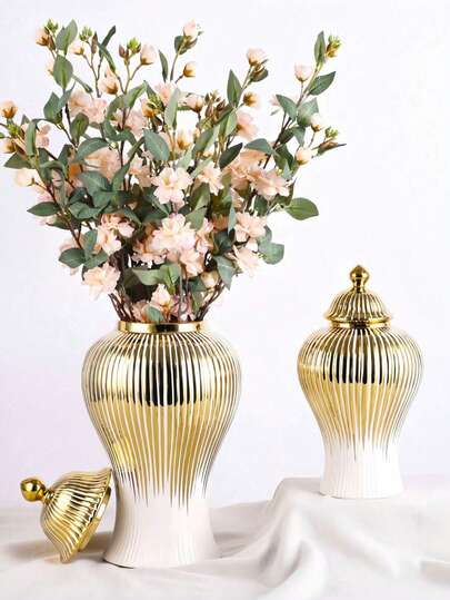 1 pièce Pot de rangement universel en céramique de luxe européen, décoration de table pour salon, entrée, allée d'hôtel, vase artistique, décoration minimaliste pour salle d'exposition, décoration de maison, vase, décoration centrale, décoration de table, Saint-Valentin