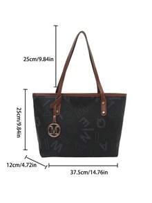 2025 New Arrival Unique Texture Women's Large Capacity Commuter Handbag, Ladies' Shoulder Bag - Black - View 3