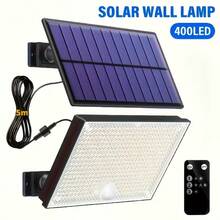 400 LED Solar Wall Light With Motion Sensor, LED Cool White Solar Flood Light, High Brightness Solar Street Light, Large Solar Panel, Easy Installation, Super Bright, Auto On/Off, Suitable For Porch, Yard, Garage, Fence, Path, Wall - 1PC - View 2