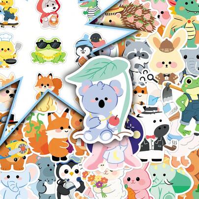 50 miếng dán hình động vật hoạt hình nhiều màu sắc, hình gấu Koala dễ thương, dùng để trang trí văn phòng phẩm, sổ tay, tủ trưng bày.