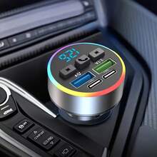 超级无线Type-C USB一键免提车载充电器、音频接收器、车载MP3播放器、FM发射器，支持双USB快速充电、无线充电、免提通话，是一款可靠的车载配件。 - A - 查看 2