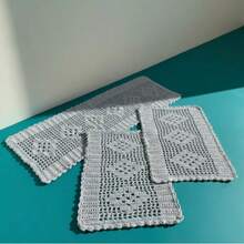 Rectangular Kitchen Rug And Runner Kit 3 Pieces Rhombus - Grijs - Bekijken 1