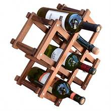 Hogare Cava de Madera de parota Plegable Porta Botellas para vinos Diseño Moderno y Elegante Útil y práctica Mueble para Botellas Acabados Finos Resistente Capacidad 6 Botellas - Parotta - Ver 1