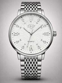 DHP Men's Dress Watch - Assorted Colors, Waterproof. - Silver White 6 - View 1