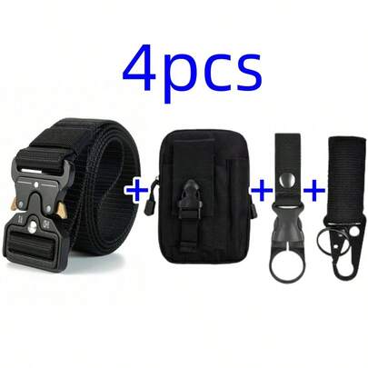 Tactical Waist Belt With Pouch - High-Strength Nylon Material, Adjustable Buckle - Multifunctional Outdoor/Hiking Survival Gear - Essential For Autumn Adventure, Holiday Camping Gift, Thanksgiving Preparation, Eye-Catching EDC Accessory, Tactical Fashion Must-Have