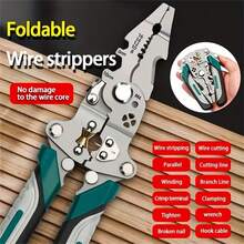 Foldable Multi-Functional Industrial-Grade Electrician's Wire Stripper, Durable Precision Tool Suitable For Cutting, Crimping And Stripping - Applicable For All Electrical Operations - Multicolor - View 6