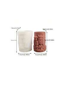 Warm Home Silicone Mold For DIY Dog + Owl Candle Holder Sculpture, Parent-Child Design - White - View 4