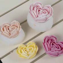 1个爱心花朵蜡烛模具，心形玫瑰香氛DIY香皂硅胶模具树脂浇铸模具，DIY艺术蜡烛/手工皂/树脂饰品，情人节理想礼物 - 透明 - 查看 6