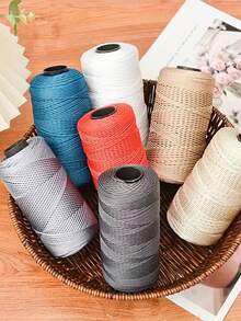 Bộ 3 cuộn len nylon chất lượng cao, mỗi cuộn 100g, 3 sợi, đường kính 1.5mm, nhiều màu sắc để lựa chọn, dùng để đan móc, làm mũ, túi xách, giày dép, giá đỡ cây, thảm xe hơi, v.v. - sợi - Xem 3
