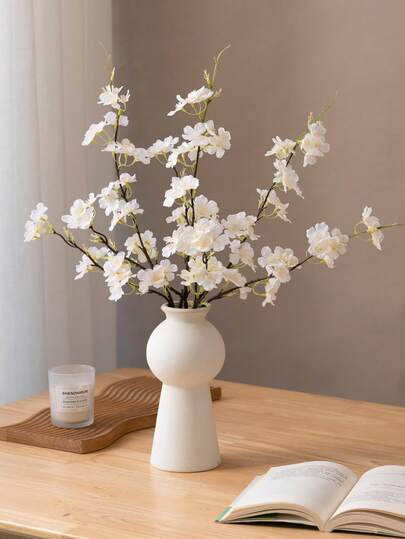 1/3pcs Artificial Multi Stem Cherry Blossom Stem Realistic Touch Flower, Suitable For DIY Flower Bouquets, Light, Elegant And Realistic Petals, Bendable Flower Stems, Nordic INS Style Living Room And Bedroom, Spring Wedding Party Decorations, Valentine's Day And Eid Al Fitr Gift, Petal Anti Shedding, Anti Fading, Maintenance Free, Long-Lasting And Beautiful Indoor Flowers