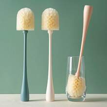 Cup Cleaning Brush, Long Handle Cup Cleaner, Suitable For Cups, Bottles, Blenders, Household Cleaning - Apricot - View 2