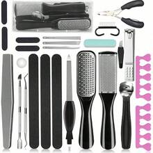7/9/10/25-In-1 Professional Pedicure Tool Kit, Home/Salon Foot Care Dead Skin Remover, Nail Clipper, Foot File & Multi-Function Manicure Tools - A - View 4