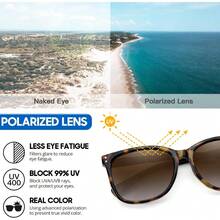 2 Packs Polarised Sunglasses For Women UV400 Protection Square Stylish Sun Glasses For Driving - A01(2 Pack) Black + Yellow Tortoise - View 6