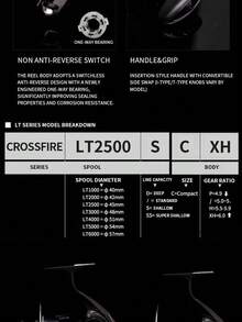 DAIWA CROSSFIRE LT 旋转式渔线轮 1000-6000 ABS 金属线轴 5-12KG 强力硬式渔线轮 轻巧坚固的机身 - 金色 - 查看 10