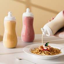 Squeeze Sauce Bottle, Tomato Salad Dressing Bottle With Measurement Scale, Honey & Oyster Sauce Plastic Squeeze Bottle With Pointed Nozzle - View 1