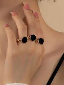 女士几何戒指三件套 - 幾何 - 查看 5