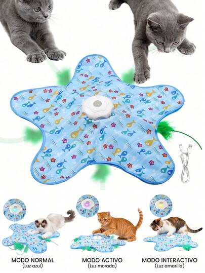 1pc Rechargeable Interactive Cat Toy, Simulates Hunting Game, Cultivates Cat's Hunting Instinct, Suitable For Indoor Cats And Kittens, Increases Exercise And Interactive Play