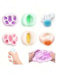 4/6/8/10pcs Super Fun Stress Relief Soft Mochi Balls, Highly Elastic, Gently Press To Bounce Back And Change Color.Handmade, Novelty, Suitable For Office Entertainment, Birthday Parties And Holiday Gatherings.Also Perfect Gifts For Thanksgiving, Easter, Halloween And Christmas.(No Air Pump) - 1PC - 查看 10