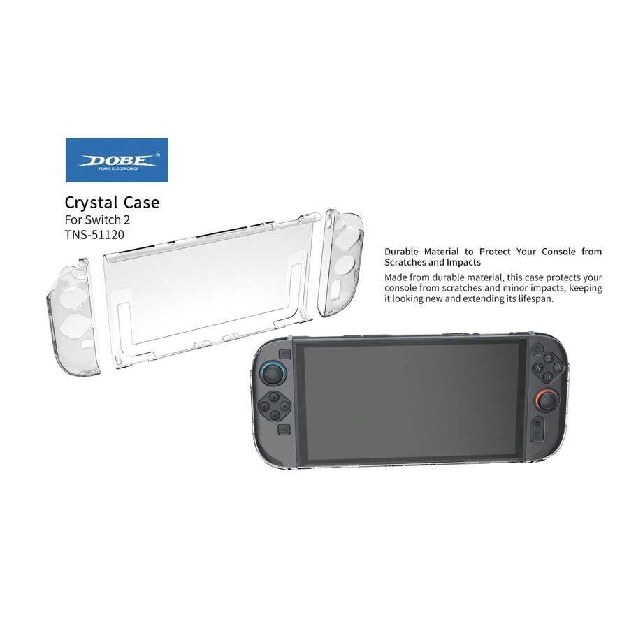 1pc Transparent PC Material Detachable Protective Case, Won't Turn Yellow Over Long-Term Use, Detachable Design, Won't Scratch Devices, Won't Affect Gaming Operation, Suitable For Nintendo Switch 2 Console And Controllers - View 1