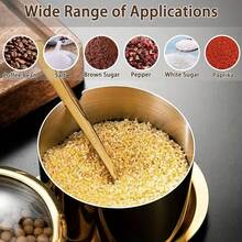 Stainless Steel Seasoning Jar Set With Spoon, Home Salt Pepper Shaker, Dry Goods Storage Box, Kitchen Utensils - Multicolor - View 3