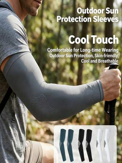 UPF50+ UV Protection Cooling Arm Sleeves For Men & Women, Summer Ice Silk Sun Sleeves, High Elasticity Arm Guards For Outdoor Sports, Cycling & Driving