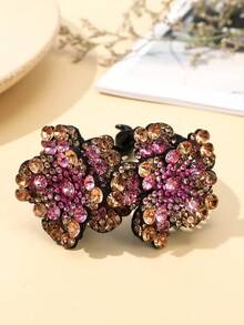 1 pieza Pinza para el cabello con flor de diamante de imitación (color de diamante de imitación aleatorio) - Multicolor - Ver 3