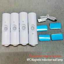 1个/2个/4个壁挂式猫眼感应LED灯，3种颜色亮度可调，USB充电，自动感应开关，适用于客厅、卧室、衣柜等照明和辅助照明（400mAh） - 彩色 - 查看 13