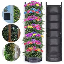 垂直种植袋，毛毡材质，壁挂式，户外花园种植器，花盆 - 彩色 - 查看 3