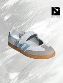 Adidas Samba Jane White Clear Sky (GS)– Lifestyle Sneakers – Shoes For Youth/Women - Vintage -Spring & Summer-Inspired Running Shoes, Shock-Absorbing Comfort, Gym To Streetwear Casual Wear-Mother's Day Gifts-Father's Day Gift–JP9545 - Trắng mây/Trời trong xanh/Cây bạch đàn - Xem 2
