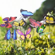 10/25 pezzi Picchetti a forma di farfalla - Brillano al buio, perfetti per decorazioni da giardino e prato, senza bisogno di alimentazione elettrica - Stili multipli - Visualizzare 2