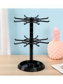 1 pièce Présentoir de rangement rotatif à couche unique, Présentoir de rangement pour la maison, Présentoir pour clés, Présentoir multi-couches pour bandeaux, Présentoir de rangement pour petits articles du quotidien - Multicolore - Voir 7